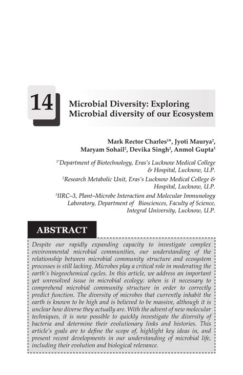 (PDF) Microbial Diversity: Exploring Microbial diversity of our Ecosystem 