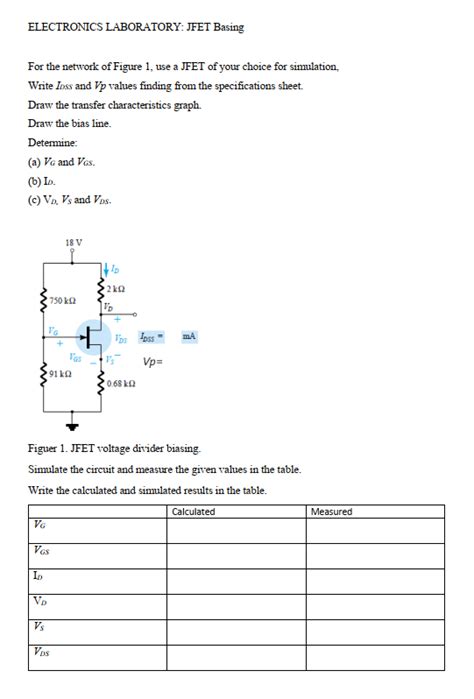 Answered Electronics Laboratory Jfet Basing For Bartleby