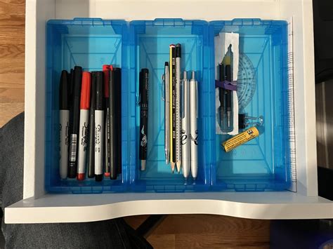 Ikea Alex Drawers Take 3x Michael’s Pen Boxes Side By Side Cheaper Than A Single Organizer From