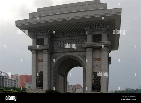 North Korea, Pyongyang, The Victory Arch, or Arch of Triumph, at ...