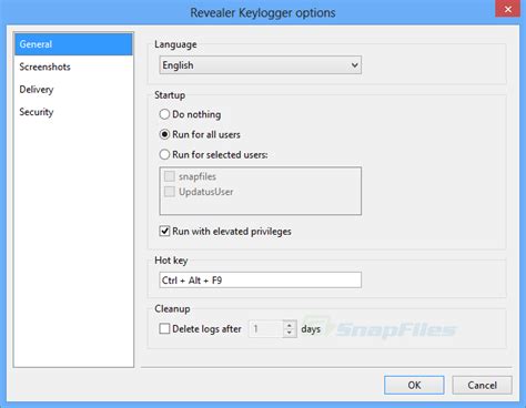 Revealer Keylogger (Free Edition) screenshot and download at SnapFiles.com