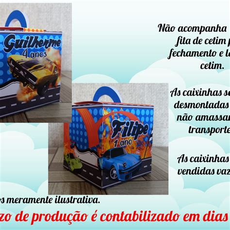 Caixa Cubo Personalizada No Tema Hot Wheels Elo