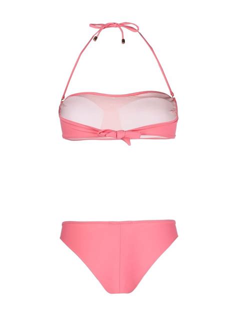 Manokhi Halterneck Bandeau Bikini Set Pink FARFETCH
