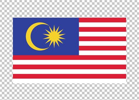 Malaysia Flag with Stars and Crescents