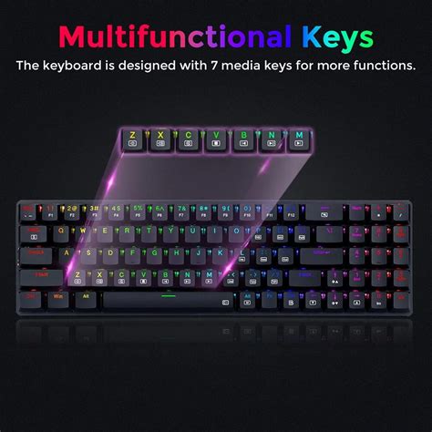 Redragon K P Ashe Pro Keys Mechanical Keyboard Blue Switch Hot Swappble Double Shot