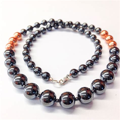 Hematite Rounds Copper Necklace Simple Graces Jewelry