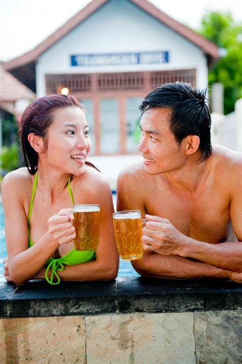 Beer In Pool Stock Photo Image Of Adult Bikini Holiday