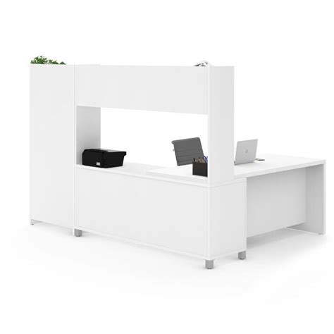 Ivy Bronx Idael L Shape Executive Desk With Hutch And Bookcase