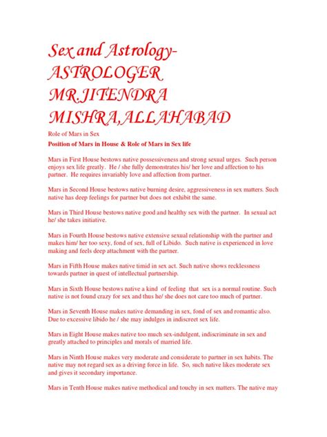 Sex And Astrology Pdf Planets In Astrology Astrological Sign