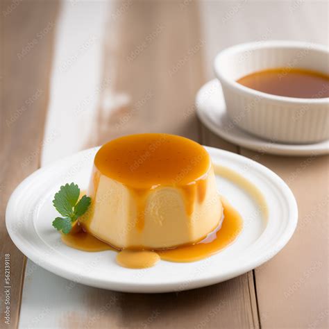 flan recipe with caramel sauce illustration images "Generative AI ...