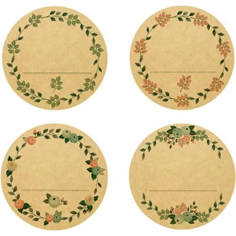 Kraft Tiquettes Rouleau Thanksgiving Vintage Tiquette Kraft