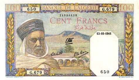 Billet De Banque Alg Rie Pick Francs