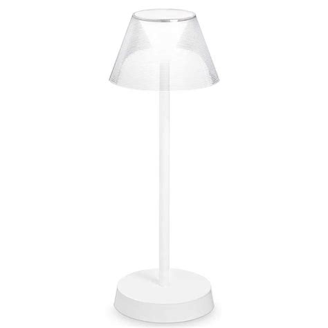 Lampada Da Tavolo Senza Fili Design Ricaricabile Bianca IP54 IDEAL LUX