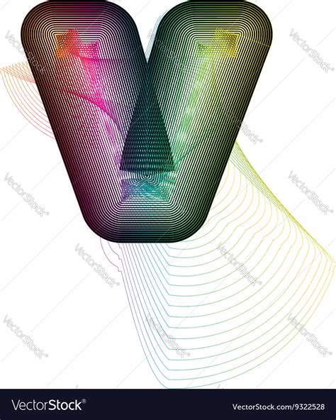 Abstract colorful Letter v Royalty Free Vector Image