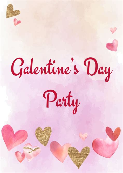 Galentines Day Party Invitation Template Galentine S Etsy