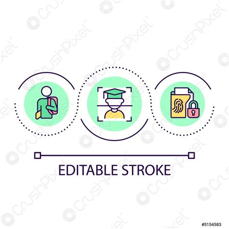 Student biometric data loop concept icon - stock vector 5154583