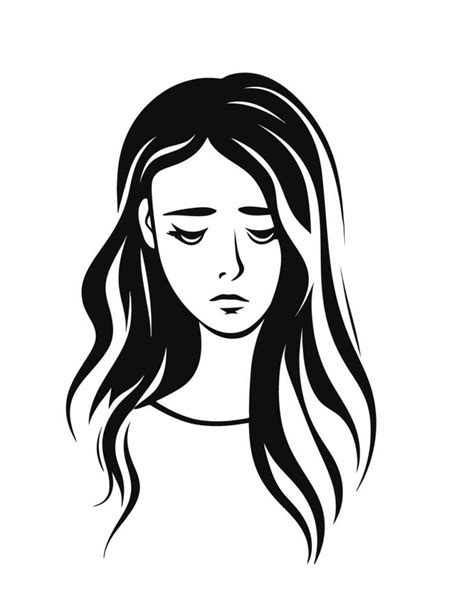 Sad Girl Outline Clipart at Stacey Fox blog