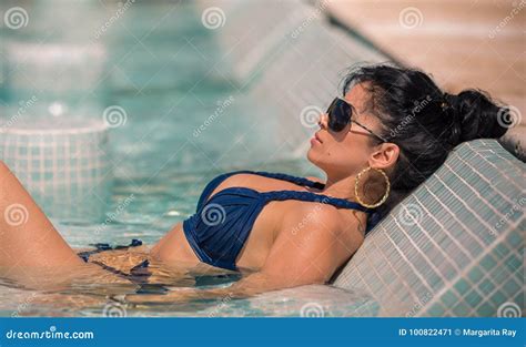 Latina With Long Black Hair In Bikini Stock Image Image Of Nature Adult
