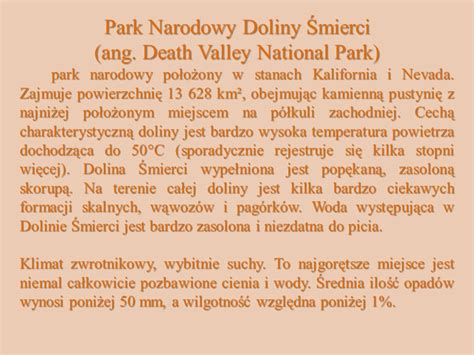 Park Narodowy Doliny Mierci Ppt Pobierz