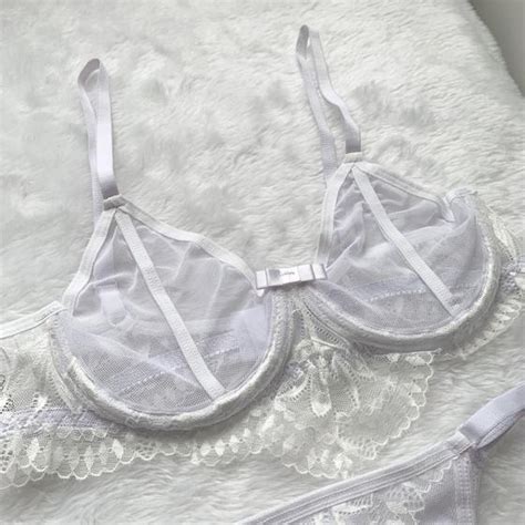 Lingerie Sexy Conjunto Calcinha E Suti Tule E Renda Transparente Eu Sou Estilo Conjunto De