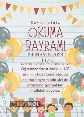 Okuma Bayram Davetiyesi Eduhol Etkinlik Ndir Oyun Oyna Test Z