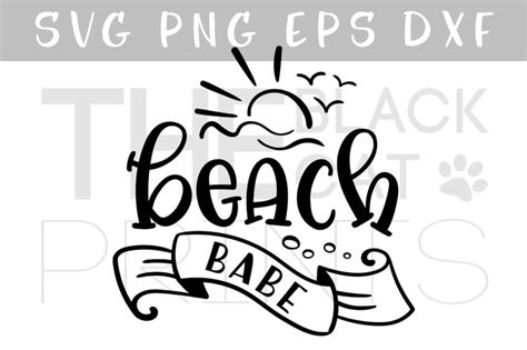 Beach Babe SVG DXF PNG EPS By TheBlackCatPrints TheHungryJPEG