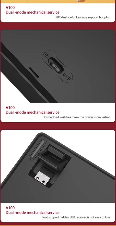 Aigo A Gaming Mechanical Keyboard G Wireless USB Type C Wired Blue Switch Key Hot Swap