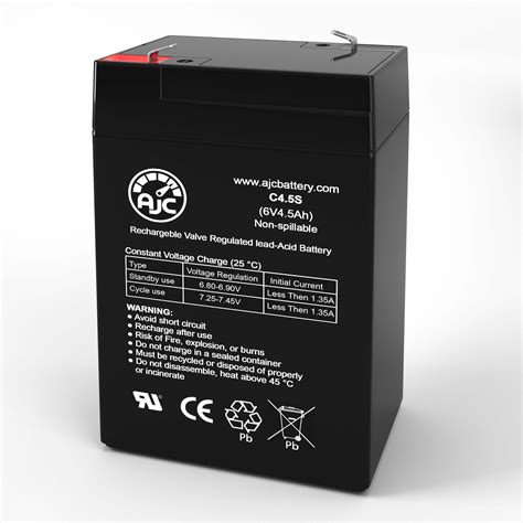 Jasco RB640 6V 4.5Ah Sealed Lead Acid Battery - This Is an AJC Brand ...