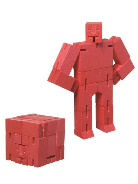 Cubebot Micro Wooden Puzzle Robot Toy Red Walmart