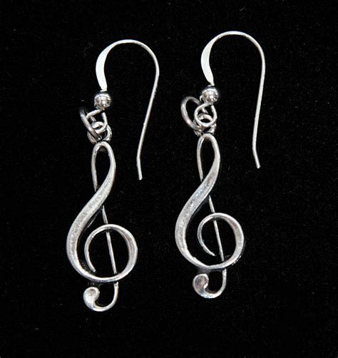 Buy Treble Clef Sterling Silver Earrings Music Jewelry Music