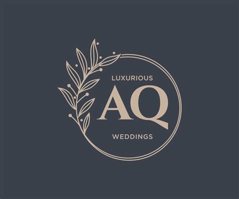 Plantilla De Logotipos De Monograma De Boda Con Letras Iniciales Aq Plantillas Florales Y