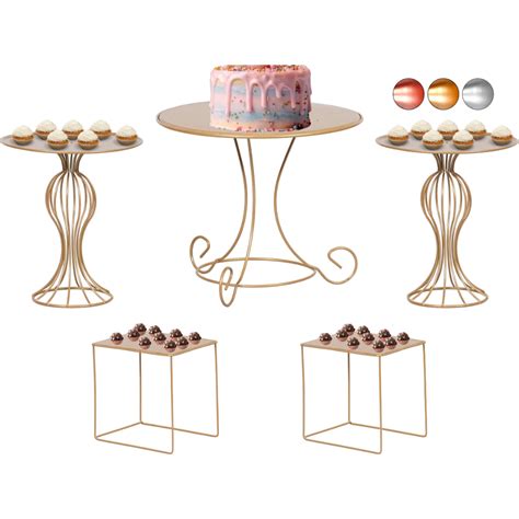Bandejas Para Decoração De Festa - Kit De Bandejas Para Festa Decoração Com Boleira 5 Peças Vaso Luxo ...
