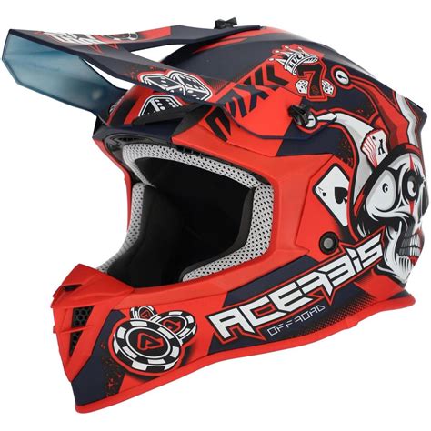 Acerbis Motocross Helm Linear Blau Rot Maciag Offroad