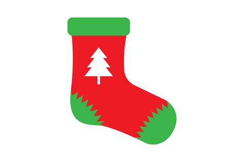 Red And Green Christmas Tree Sock Graphic By Purplebubble · Creative Fabrica