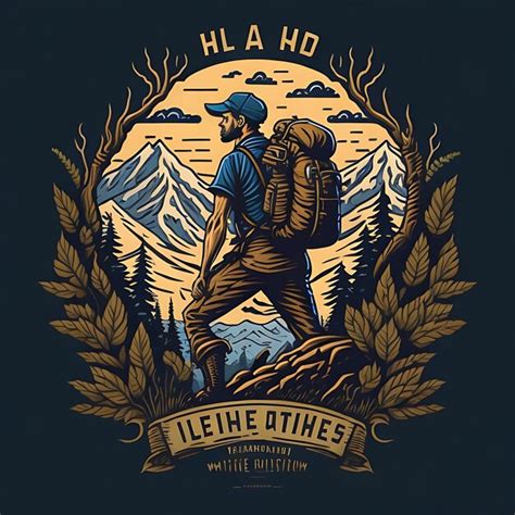 Premium Ai Image Hiking T Shirt Design