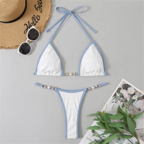 Miyouj Triangle Bikinis Thong Micro Bikini Set Sexy Swimsuit Swimwear