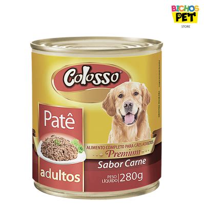 Patê Colosso Premium para Cães Adultos Sabor Carne 12 Latas 280g