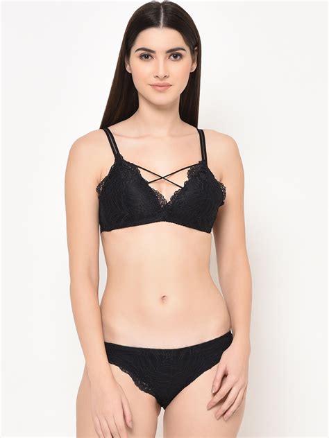 Buy Da Intimo Women Black Lace Lingerie Set DI BLACK C Lingerie Set For Women
