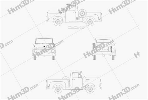 Ford F 100 Pickup 1954 Blueprint