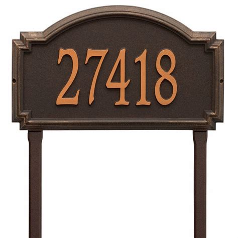 Whitehall Arch Marker Standard Lawn Address Plaque Two Line 1106