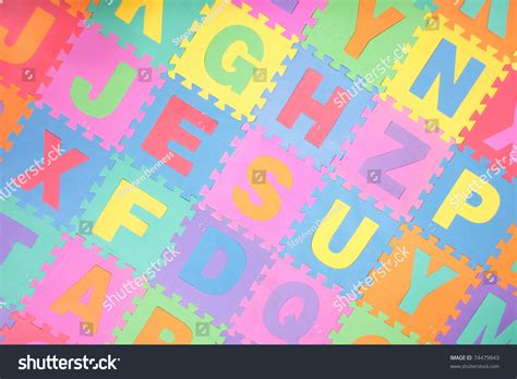 Colorful Alphabet Puzzle Pieces Letter Tiles Stock Photo 74479843