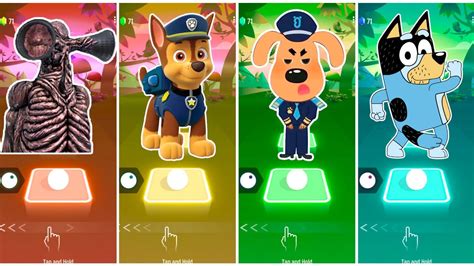 Siren Head Paw Patrol Sheriff Labrador Bluey Bingo Tiles Hop