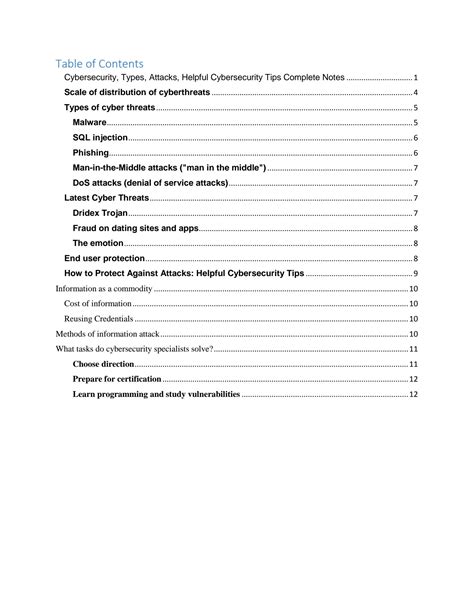 SOLUTION: Cybersecurity types attacks helpful cybersecurity tips