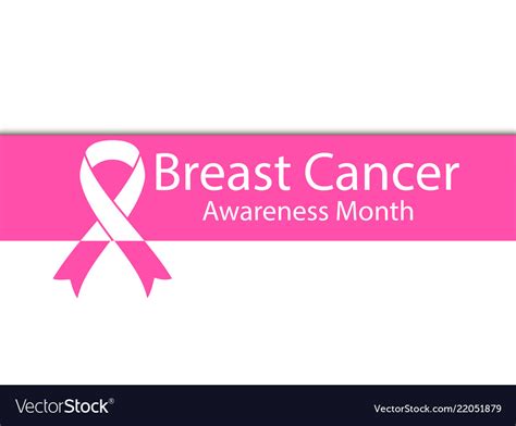 Breast Cancer Awareness Month Banner With Shadow Vector Image