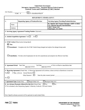 Interagency Agreement Form Fill Online Printable Fillable Blank