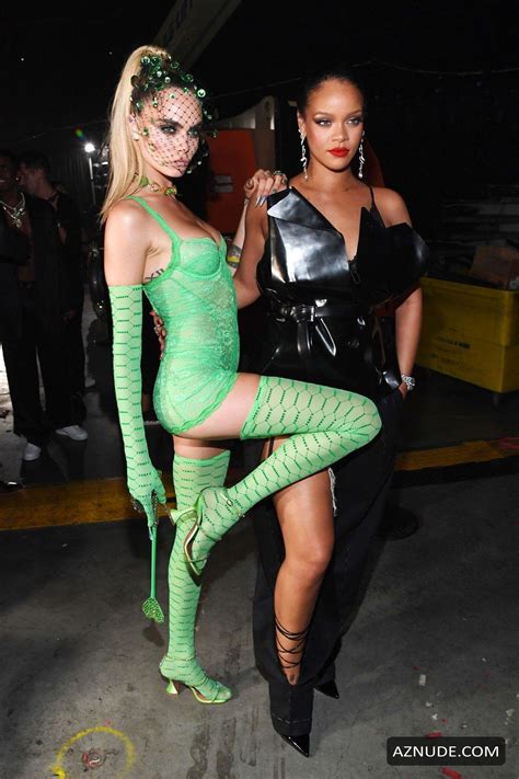 Cara Delevingne Wearing Green Lingerie At The Savage X Fenty Show By Rihanna In Brooklyn AZNude