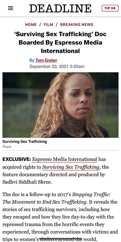 Press Surviving Sex Trafficking The Documentary In Theaters