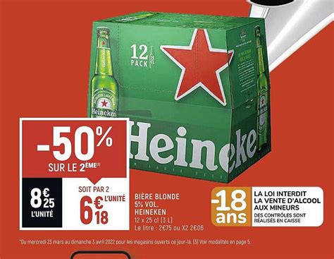 Promo Bière Blonde 5 Vol Heineken chez Shop iCatalogue fr