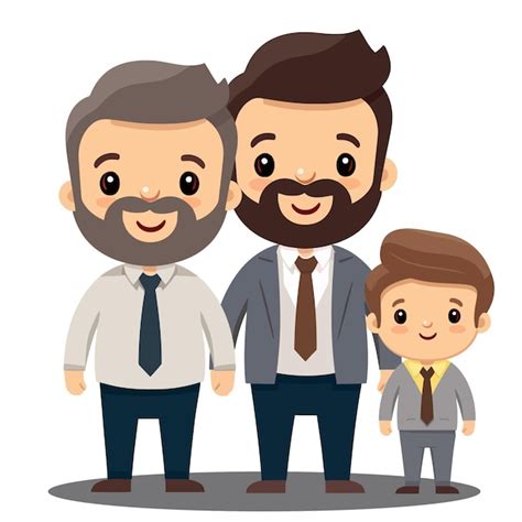 Un Couple Gay Avec Leur Fils Une Image Vectorielle Isolée Sur Fond Blanc Vecteur Premium