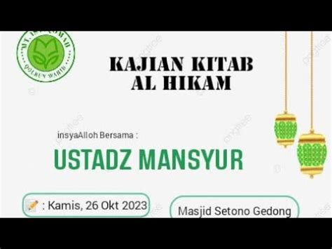 Irham Fuadi Sedang Live Sekarang Ustadz Mansur Kajian Al Hikam